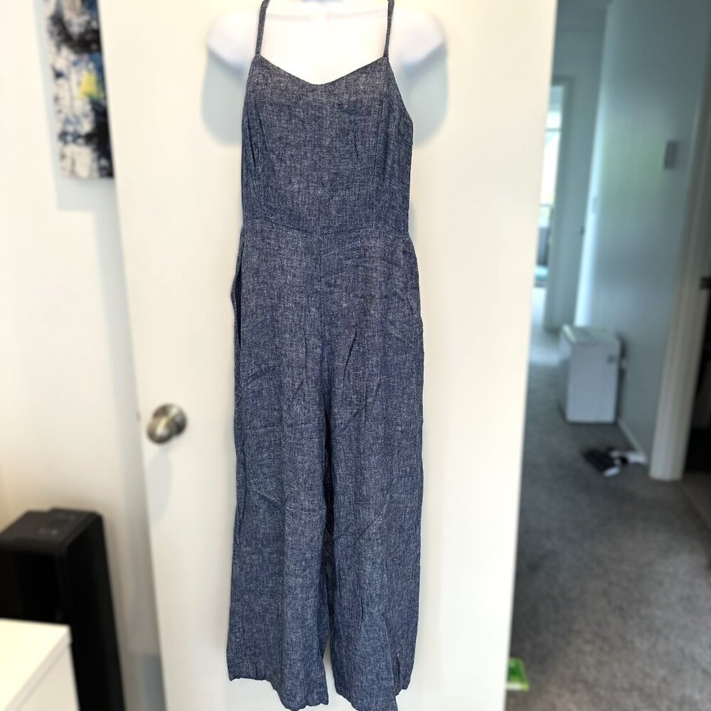 Linen blend denim looking jumpsuit - size M